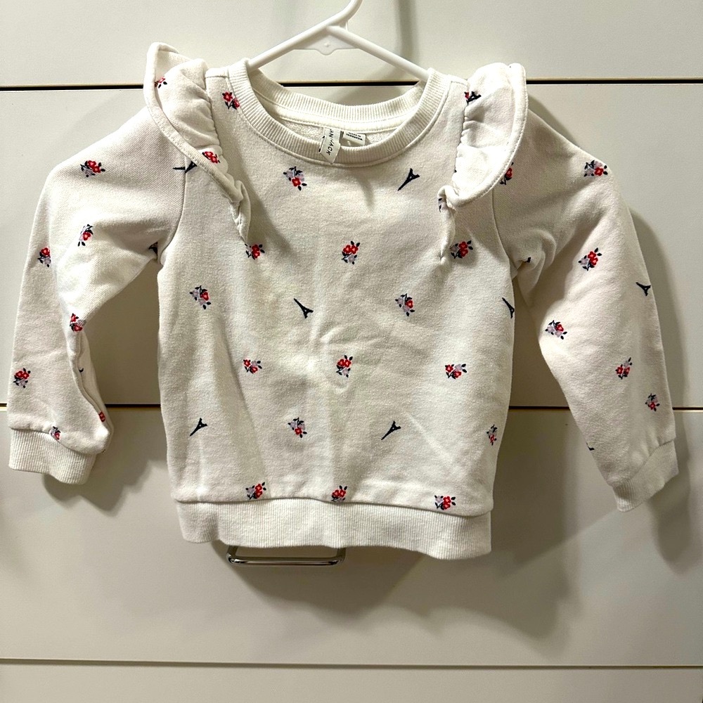 Janie and Jack White Floral Sweatshirt